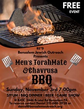 Mens Torahmates BBQ!!!