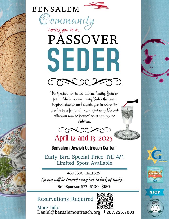 Community Passover Seder - April 22nd and 23rd